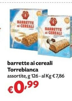 Pam Torrebianca - Barrette ai Cereali Classica 126 g(ml) offerta