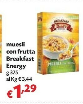 Panorama Breakfast Energy - Muesli con Frutta 375 g(ml) offerta