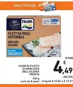 Spazio Conad Frosta cuori di filetti di merluzzo dell'alaska offerta
