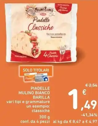 Spazio Conad Barilla piadelle mulino bianco offerta