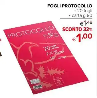 Iperal FOGLI PROTOCOLLO • 20 fogli • carta g 80 offerta