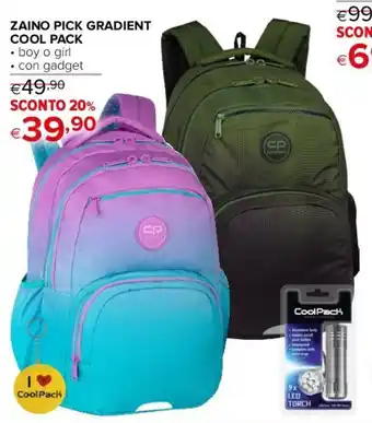 ZAINO PICK GRADIENT COOL PACK • boy o girl • con gadget
