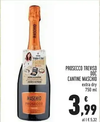 Conad Cantine maschio Prosecco Treviso Doc Extra Dry 750 Ml offerta