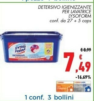 Conad Lysoform Detersivo Igienizzante Per Lavatrice offerta