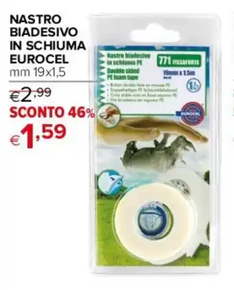 NASTRO BIADESIVO IN SCHIUMA EUROCEL mm 19x1,5