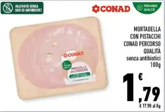 Conad MORTADELLA CON PISTACCHI CONAD PERCORSO QUALITÀ 100 g offerta