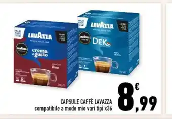 Conad CAPSULE CAFFÈ LAVAZZA vari tipi x36 offerta