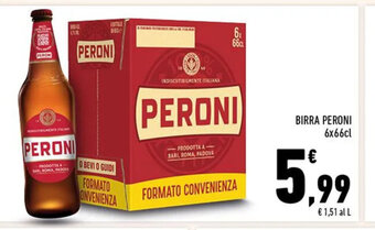 Conad BIRRA PERONI 6x66cl offerta
