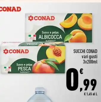 Conad SUCCHI CONAD vari gusti 3x200ml offerta