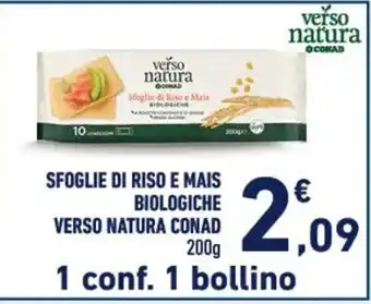Conad SFOGLIE DI RISO E M VERSO NATURA CONAD 200g offerta