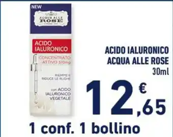 Conad ACIDO IALURONICO ACQUA ALLE ROSE 30ml offerta