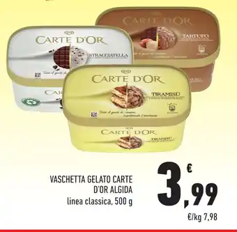 Conad VASCHETTA GELATO CARTE D'OR ALGIDA linea classica, 500 g offerta