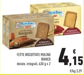 Conad FETTE BISCOTTATE MULINO dorate, integrali, 630 g x 2 offerta