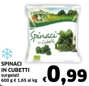 Ecu Discount SPINACI IN CUBETTI surgelati 600 g offerta