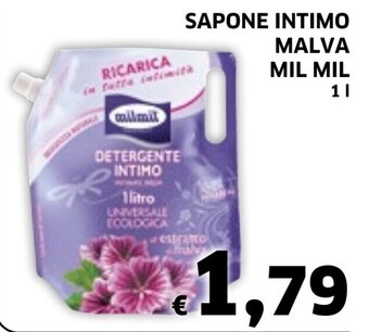 Ecu Discount SAPONE INTIMO MALVA MIL MIL 1 l offerta