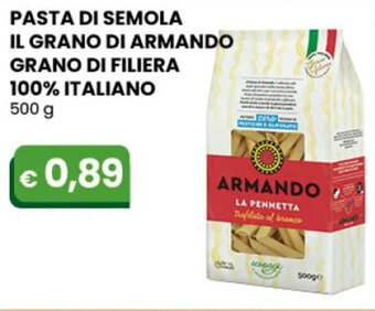 Gala Supermercati PASTA DI SEMOLA IL GRANO DI ARMANDO GRANO DI FILIERA 100% ITALIANO 500 g offerta