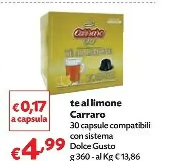 Pam Carraro Te Al Limone offerta