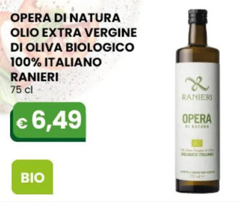 Gala Supermercati OPERA DI NATURA OLIO EXTRA VERGINE DI OLIVA BIOLOGICO 100% ITALIANO RANIERI 75 cl offerta
