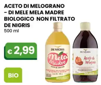 ACETO DI MELOGRANO - DI MELE MELA MADRE BIOLOGICO NON FILTRATO DE NIGRIS 500 ml