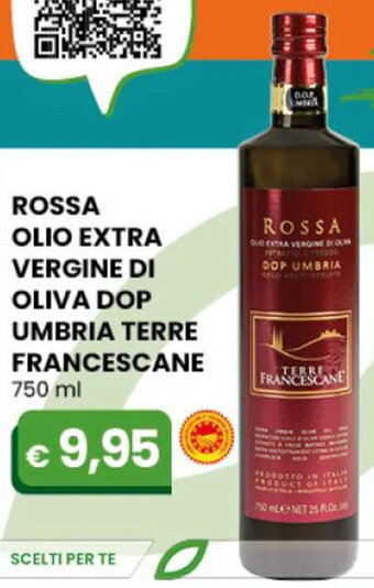 Gala Supermercati ROSSA OLIO EXTRA VERGINE DI OLIVA DOP UMBRIA TERRE FRANCESCANE 750 ml offerta