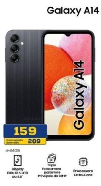 Euronics Samsung Galaxy A14 offerta