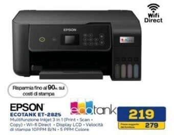 Euronics EPSON ECOTANK ET-2825 offerta
