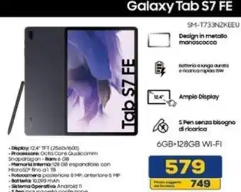 Euronics SAMSUNG Galaxy Tab S7 FE 6GB+128GB WI-FI offerta