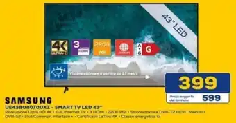 Euronics SAMSUNG UE43BU8070UXZ - SMART TV LED 43" offerta