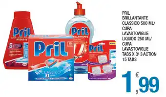 Splendidi e Splendenti Pril Brillantante Classico 500ml/Cura Lavastoviglie Liquido 250ml/Cura Lavastoviglie Tabs x 3/ 3 Action 15 Tabs offerta