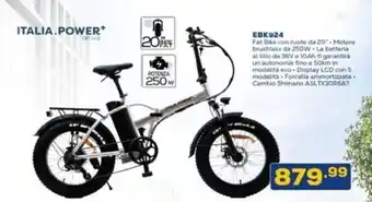 Euronics ITALIA.POWER* Fat Bike con ruote da 20" EBK924 offerta