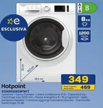 Euronics Hotpoint Lavatrice Carica frontale EUNR528GWWIT offerta