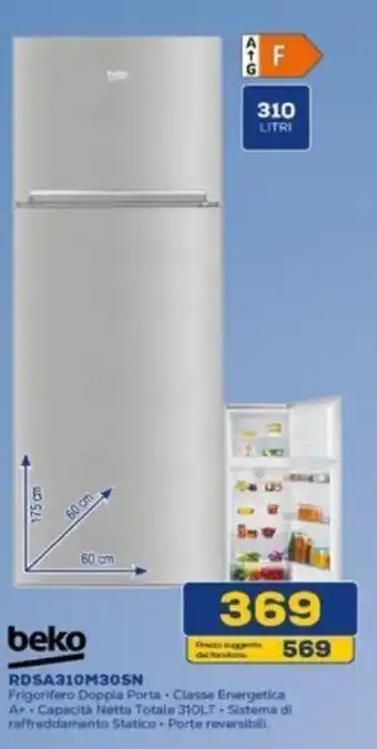 Euronics Beko Frigorifero Doppia Porta RDSA310M30SN offerta