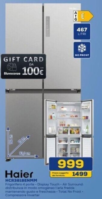 Euronics Haier Frigorifero 4 porte HCR3818ENMM offerta