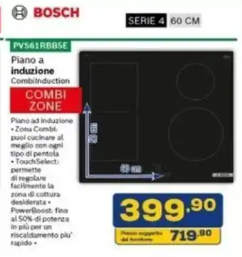Euronics BOSCH Piano ad induzione PVS61RB85E offerta