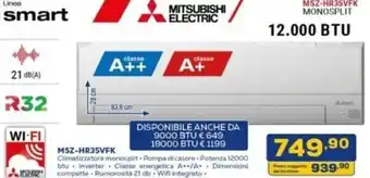 Euronics MITSUBISHI ELECTRIC Climatizzatore monosplit MSZ-HR35VFK offerta