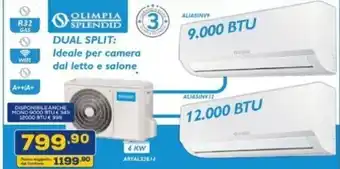 Euronics OLIMPIA SPLENDID DUAL SPLIT: Ideale per camera dal letto e salone offerta