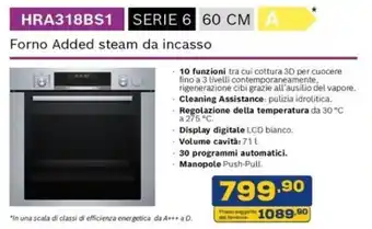 Euronics Bosch Forno Added steam da incasso HRA318BS1 offerta