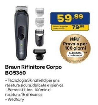 Euronics Braun Rifinitore Corpo BG5360 offerta