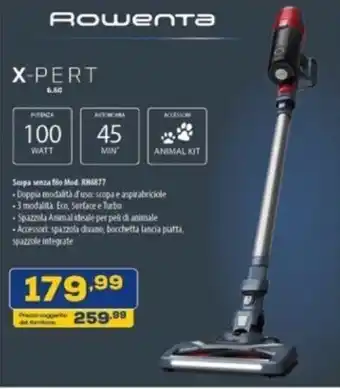 Euronics ROWENTA Doppia modalità d'uso: scopa e aspirabriciole X-PERT 6.60 offerta