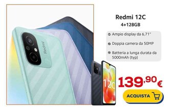 Euronics Redmi 12C 4+128GB offerta