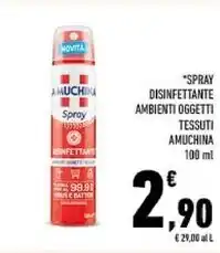 Conad Amuchina spray disinfettante ambienti oggetti tessuti offerta