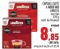 Conad City Lavazza capsule caffè a modo mio offerta
