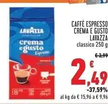 Conad City Lavazza caffè espresso crema e gusto offerta