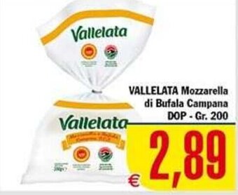 Conté Supermercati VALLELATA Mozzarella di Bufala Campana DOP - Gr. 200 offerta