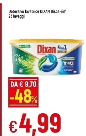 Famila Dixan detersivo lavatrice discs 4in1 23 lavaggi offerta