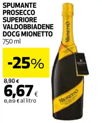 Coop Mionetto Spumante Prosecco Superiore Valdobbiadene Docg 750ml offerta