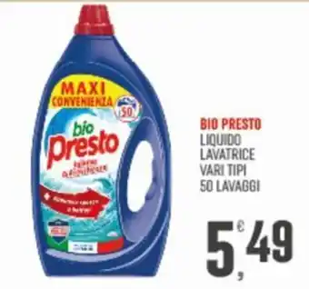 BIO PRESTO LIQUIDO LAVATRICE VARI TIPI 50 LAVAGGI