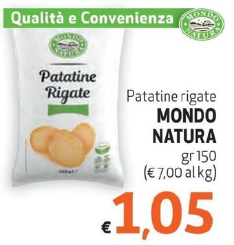 Patatine rigate MONDO NATURA gr 150