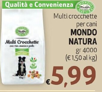 Maxi Family Multi crocchette per cani MONDO NATURA gr 4000 offerta