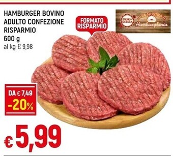 Famila Hamburger bovino adulto confezione risparmio offerta
